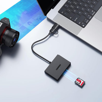 Čitač kartica USB / USB-C UGREEN CM812 (45167), SD - microSD - 2 x USB-A, Crni