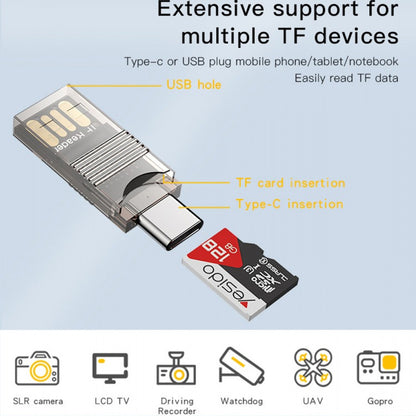 Čitač kartica USB / USB-C Yesido GS21, microSD, Transparent