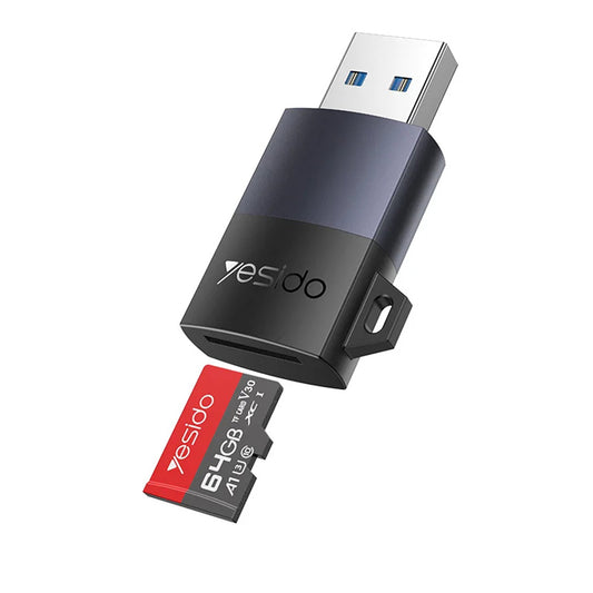 Čitač kartica USB Yesido GS36, microSD, Crni