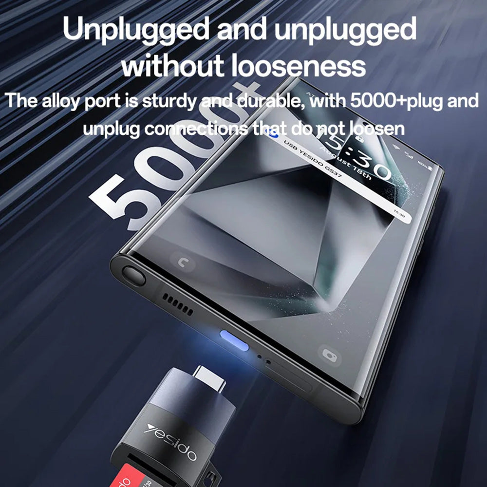 Čitač kartica USB Yesido GS37, microSD, Crni