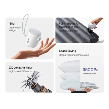 Baseus PocketGo pumpa za napuhavanje madraca, Bijela C11157700221-00