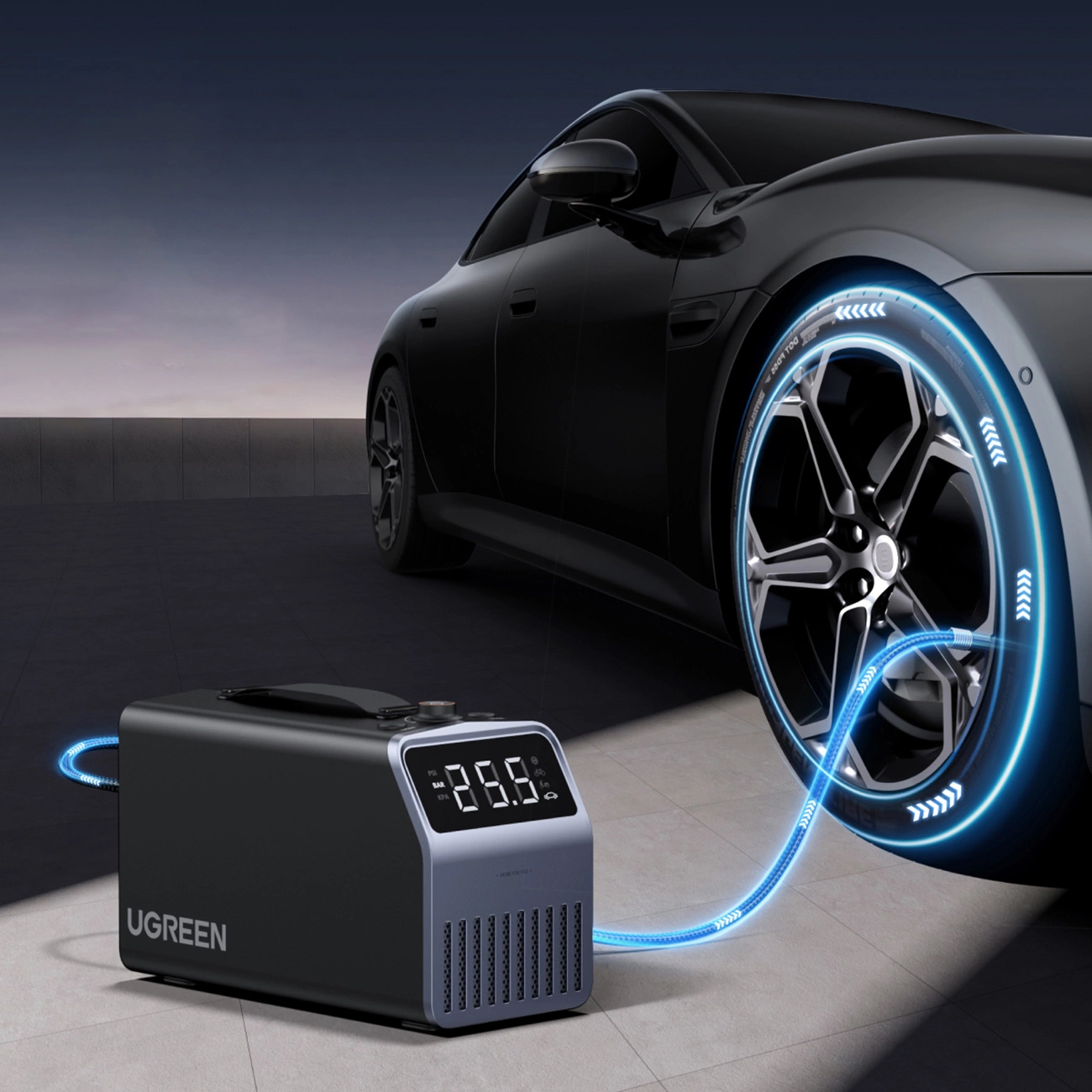 Auto kompresor UGREEN Digitalni zaslon