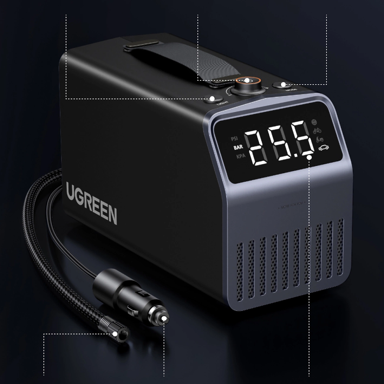 Auto kompresor UGREEN Digitalni zaslon