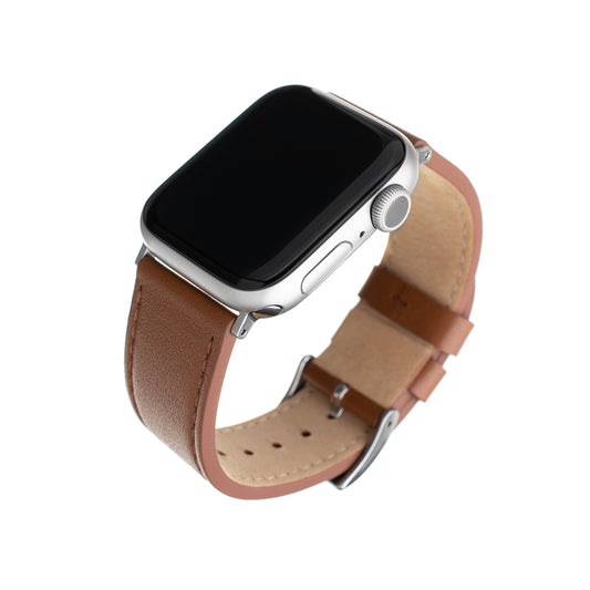 Remen Fixed Leather za Apple Watch 49mm / 46mm / 45mm / 44mm / 42mm serije, smeđi