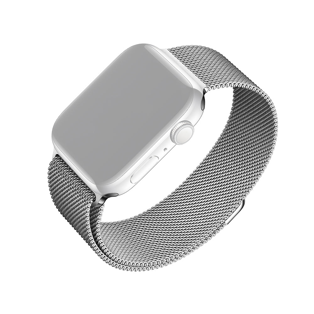 Fixed Mesh remen za Apple Watch 49mm / 46mm / 45mm / 44mm / 42mm serije, Srebrni