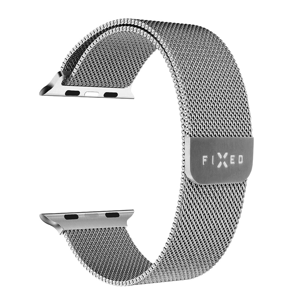 Fixed Mesh remen za Apple Watch 49mm / 46mm / 45mm / 44mm / 42mm serije, Srebrni