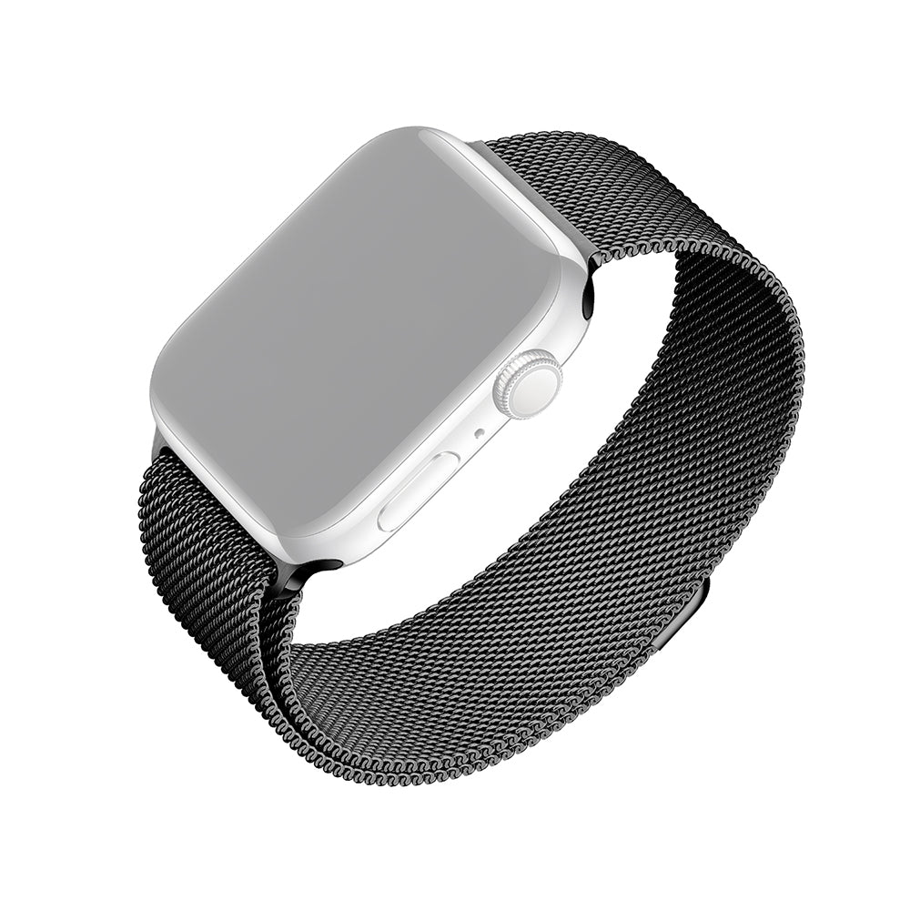 Remen Fixed Mesh za Apple Watch 49mm / 46mm / 45mm / 44mm / 42mm serije, Crni