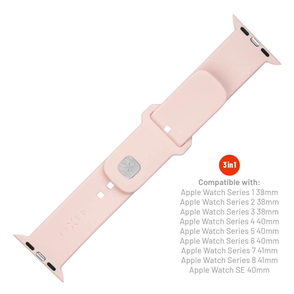 Remen Fixed Silicone Sporty za Apple Watch 42mm / 41mm / 40mm / 38mm serije, Roza