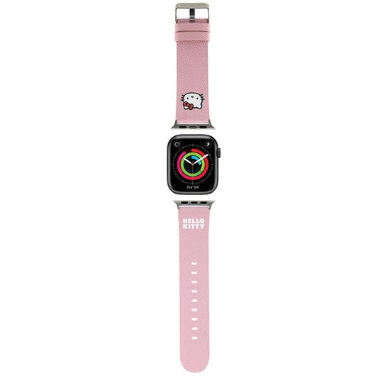 Remen Hello Kitty Leather Kitty Head za Apple Watch 42mm / 41mm / 40mm / 38mm seriju, Roza