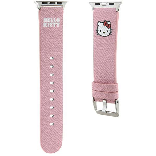 Remen Hello Kitty Leather Kitty Head za Apple Watch 42mm / 41mm / 40mm / 38mm seriju, Roza
