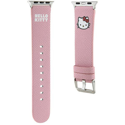 Remen Hello Kitty Leather Kitty Head za Apple Watch 42mm / 41mm / 40mm / 38mm seriju, Roza