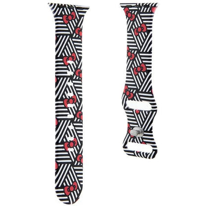 Remen Hello Kitty Silicone Bows & Stripes za Apple Watch 42mm / 41mm / 40mm / 38mm seriju, Crni