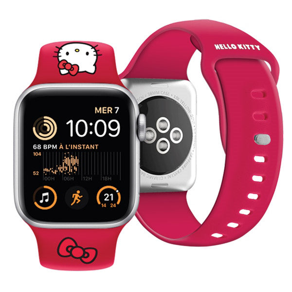 Remen Hello Kitty Silicone Kitty Head za Apple Watch 42mm / 41mm / 40mm / 38mm serije, crveni