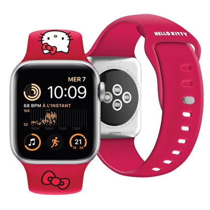 Remen Hello Kitty Silicone Kitty Head za Apple Watch 42mm / 41mm / 40mm / 38mm serije, crveni