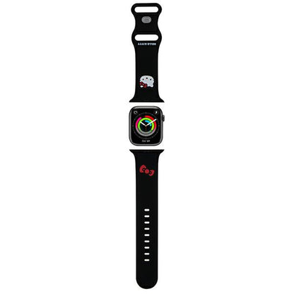 Remen Hello Kitty Silicone Kitty Head za Apple Watch 49mm / 46mm / 45mm / 44mm / 42mm serije, Crni