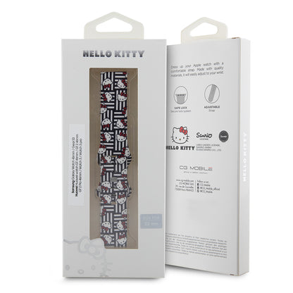 Remen Hello Kitty Silicone Kitty Heads & Stripes za Samsung Galaxy Watch / Huawei Watch Series, Crni