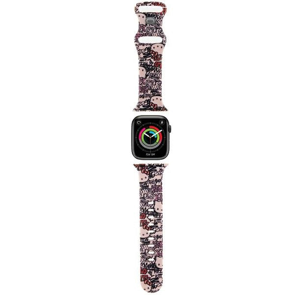Remen Hello Kitty Silicone Tags Graffiti za Apple Watch 42mm / 41mm / 40mm / 38mm serije, Roza