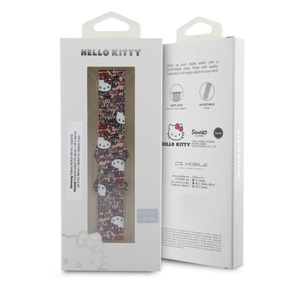 Remen Hello Kitty Silicone Tags Graffiti za Samsung Galaxy Watch / Huawei Watch 46mm / 45mm / 41mm serije, Roza