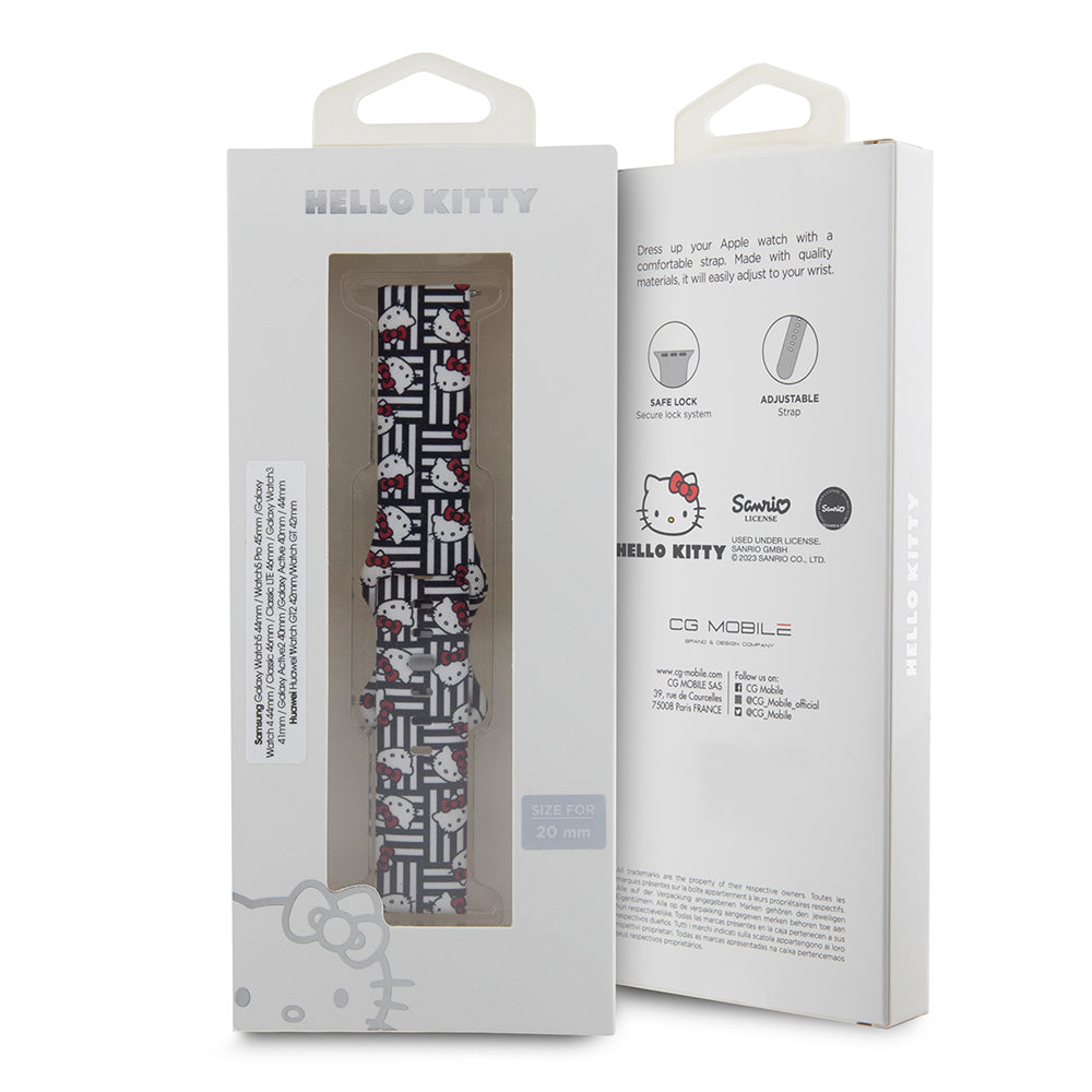 Remen Hello Kitty Silicone Tags Graffiti za Samsung Galaxy Watch / Huawei Watch Series, Crni