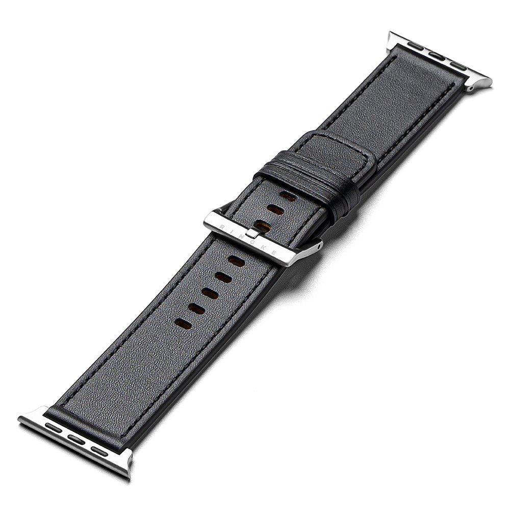 Remen Ringke Leather One za Apple Watch 49mm / 46mm / 45mm / 44mm / 42mm seriju, crni