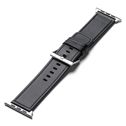 Remen Ringke Leather One za Apple Watch 49mm / 46mm / 45mm / 44mm / 42mm seriju, crni