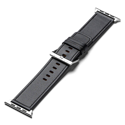 Remen Ringke Leather One za Apple Watch 49mm / 46mm / 45mm / 44mm / 42mm seriju, crni