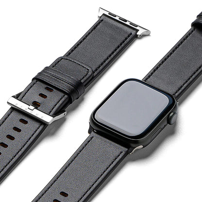 Remen Ringke Leather One za Apple Watch 49mm / 46mm / 45mm / 44mm / 42mm seriju, crni