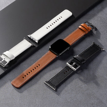 Remen Ringke Leather One za Apple Watch 49mm / 46mm / 45mm / 44mm / 42mm seriju, crni