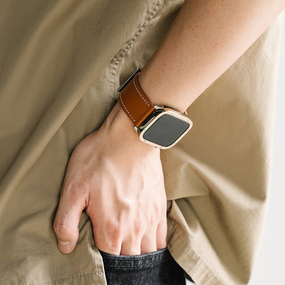 Remen Ringke Leather One za Apple Watch 49mm / 46mm / 45mm / 44mm / 42mm seriju, crni
