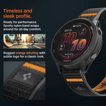 Remen Spigen Athlex Air 2 za Garmin Watch Venu / Forerunner Series, 22mm, Crno Narančasta AMP11425
