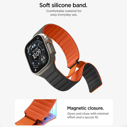Spigen Athlex Air M remen za Apple Watch 49mm / 46mm / 45mm / 44mm Series, Crno Narančasta AMP11534