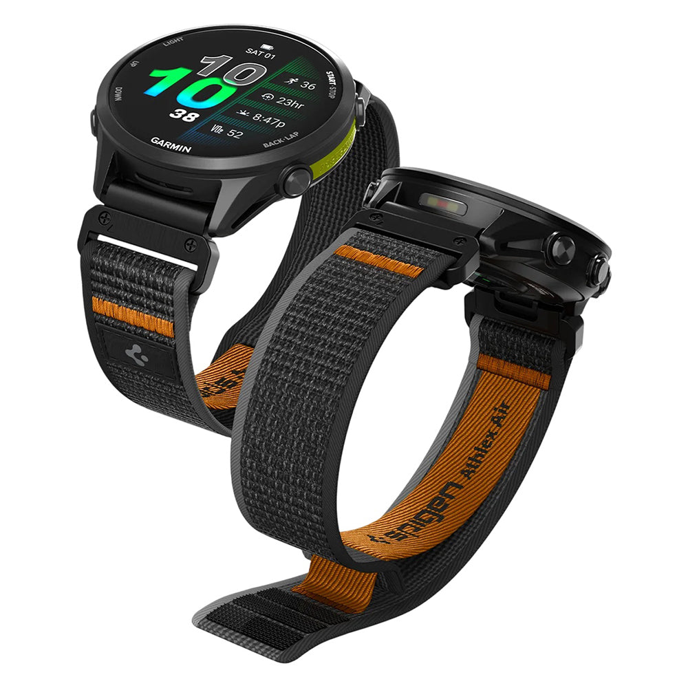 Remen Spigen Athlex Air za Garmin Watch Fenix / Forerunner / Approach Series, 22mm, Crno Narančasta AMP11426