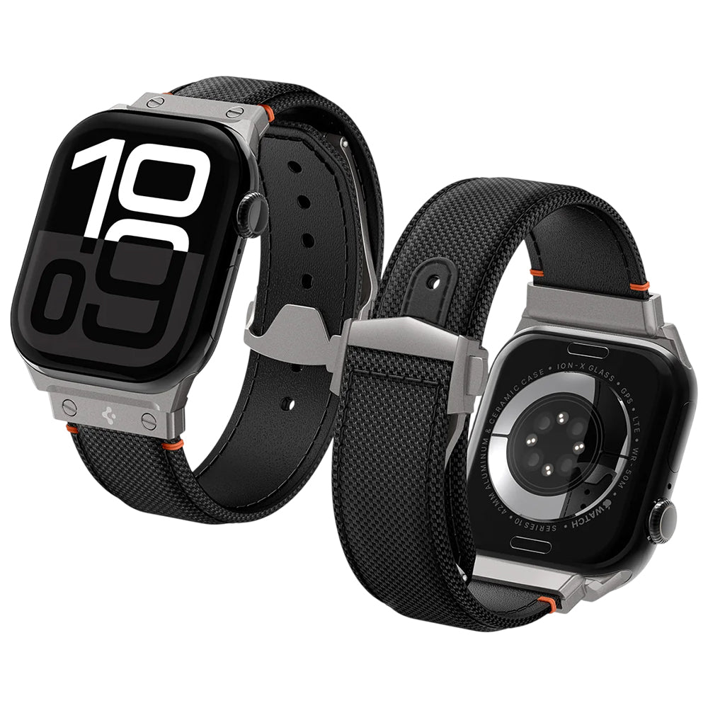 Spigen Classic Fit remen za Apple Watch 49mm / 46mm / 45mm / 44mm / 42mm Series, Crna AMP09304