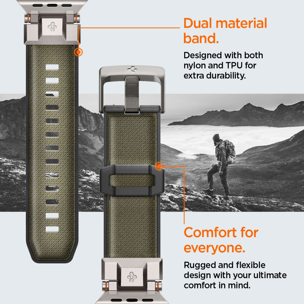 Remen Spigen DuraPro Armor za Apple Watch 49mm / 46mm / 45mm / 44mm / 42mm serije, Zelena