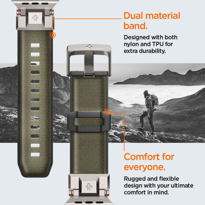 Remen Spigen DuraPro Armor za Apple Watch 49mm / 46mm / 45mm / 44mm / 42mm serije, Zelena