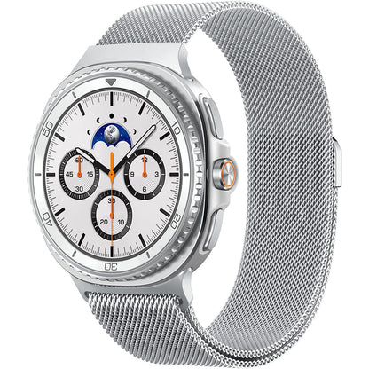 Spigen Metal Fit remen za Samsung Galaxy Watch9 / Watch8 / Watch8 Classic Series, Srebrna AMP10121