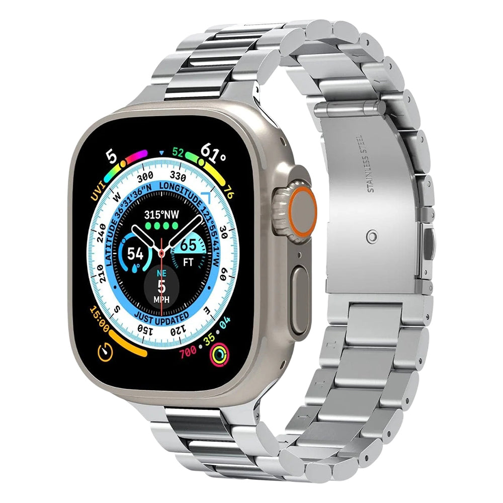 Spigen Modern Fit 316L remen za Apple Watch 49mm / 46mm / 45mm / 44mm / 42mm Series, Srebrna AMP06356