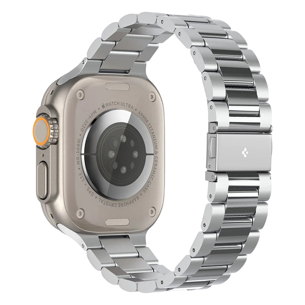 Spigen Modern Fit 316L remen za Apple Watch 49mm / 46mm / 45mm / 44mm / 42mm Series, Srebrna AMP06356