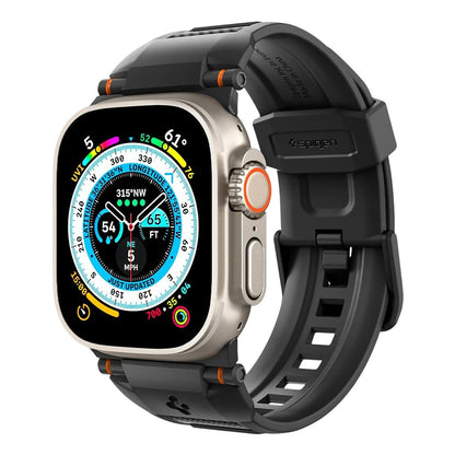 Spigen Rugged remen za Apple Watch 49mm / 46mm / 45mm / 44mm / 42mm Series, Crna AMP07105