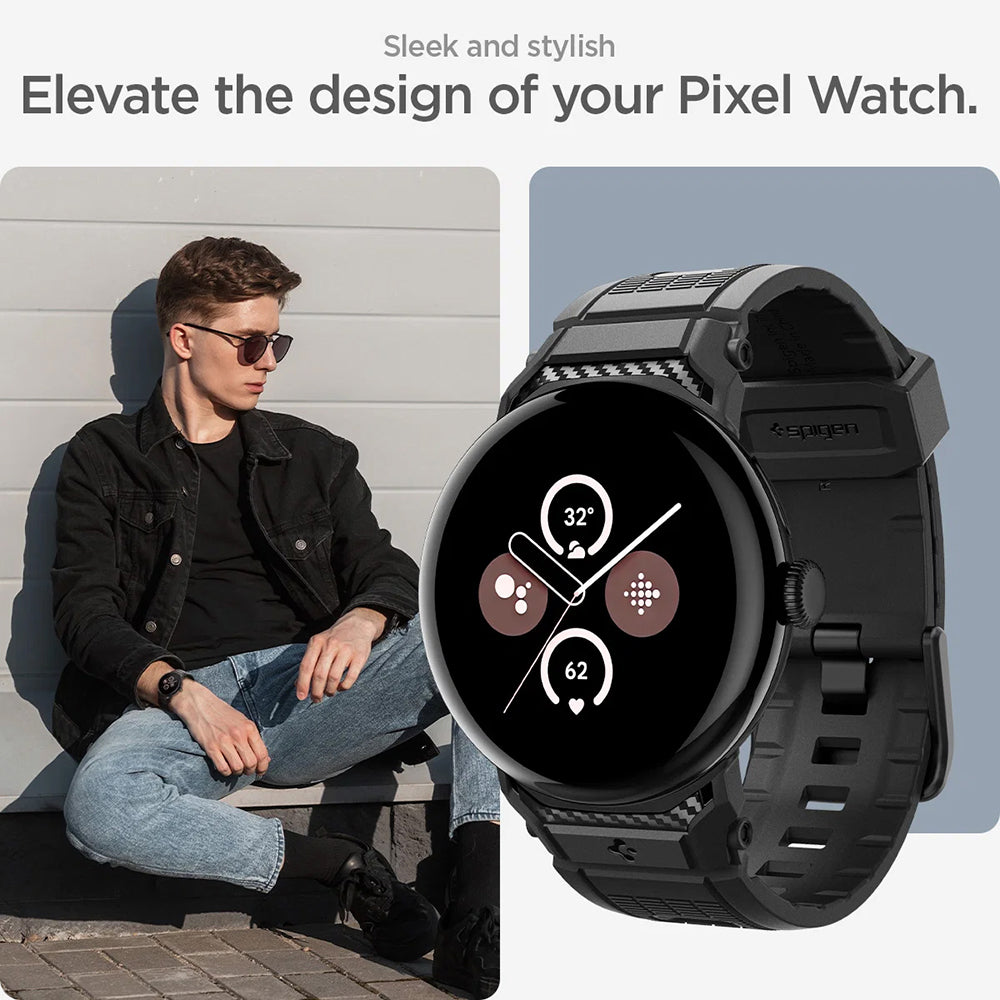 Remen Spigen Rugged za Google Pixel Watch 41mm Series, Crna AMP07556