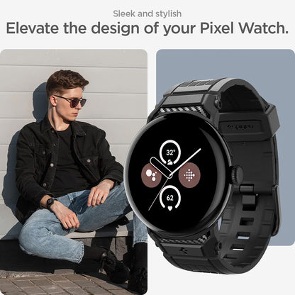 Spigen Rugged remen za Google Pixel Watch 45mm Series, Crna AMP07600