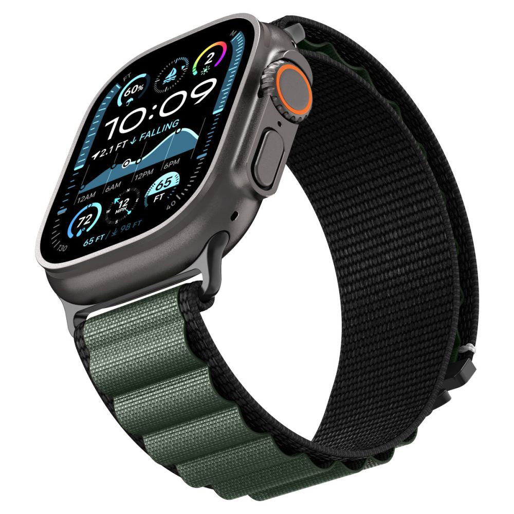 Remen Spigen WBF1 za Apple Watch 49mm / 46mm / 45mm / 44mm serije, Crno Zelen