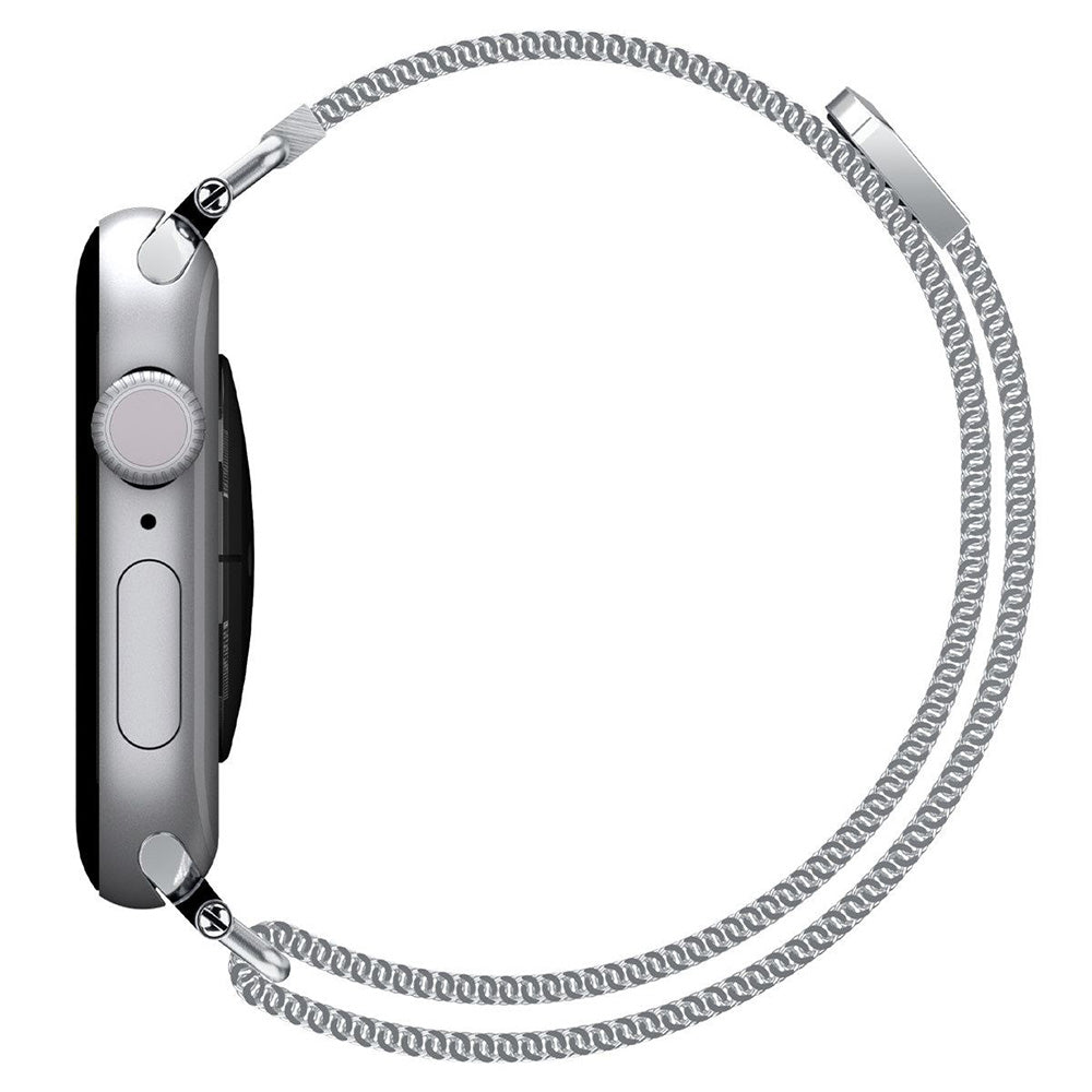Spigen WBM4 remen za Apple Watch 42mm / 41mm / 40mm Series, Srebrna AMP10498
