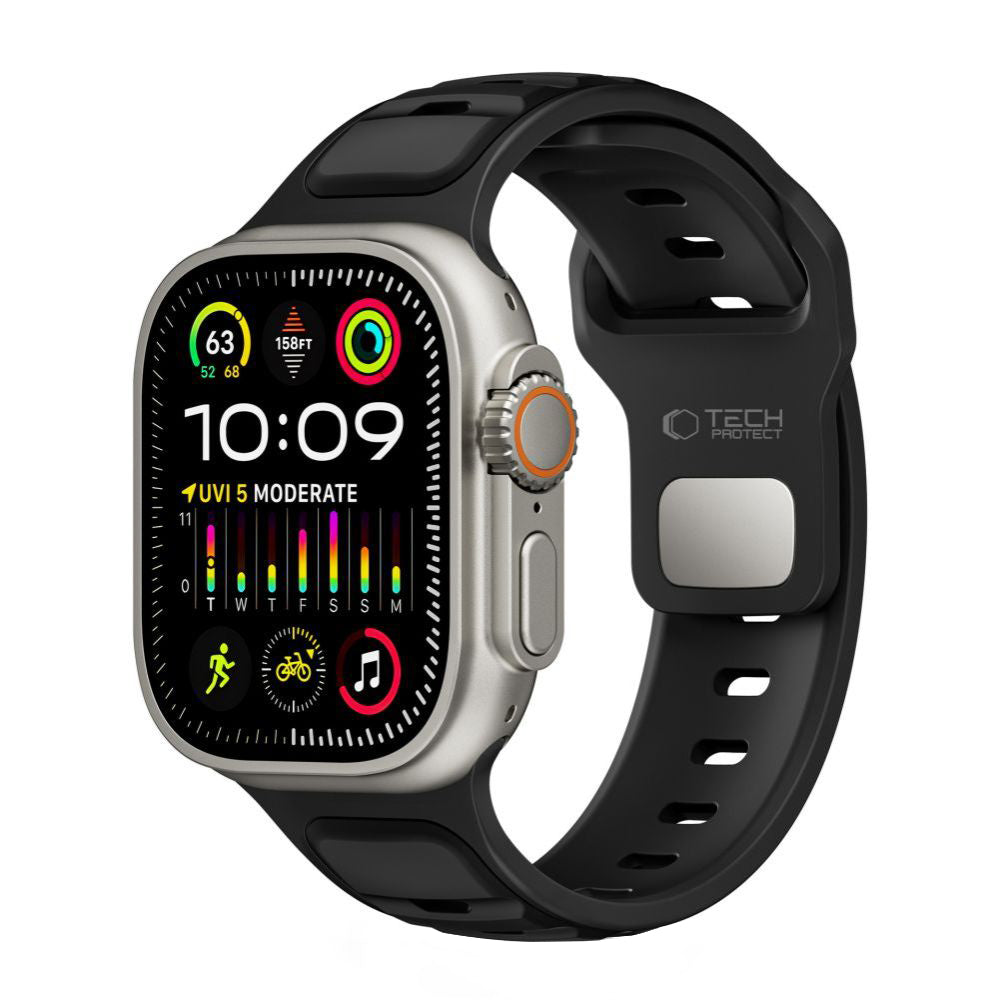 Remen Tech-Protect Iconband Line za Apple Watch 49mm / 46mm / 45mm / 44mm serije, Crni