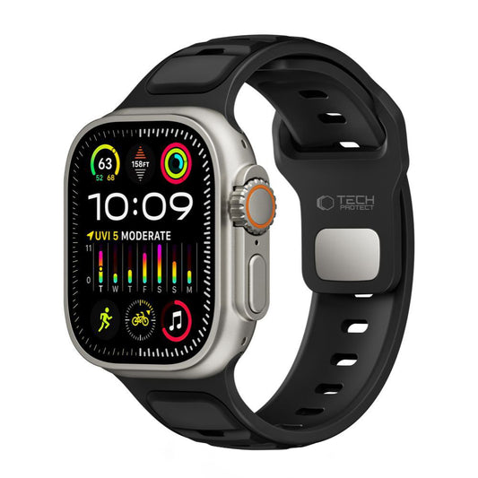 Remen Tech-Protect Iconband Line za Apple Watch 49mm / 46mm / 45mm / 44mm serije, Crni
