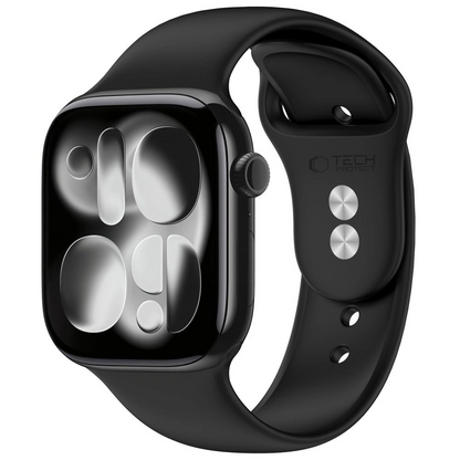 Tech-Protect silikonski remen za Apple Watch 49mm / 46mm / 45mm / 44mm Series, Crna
