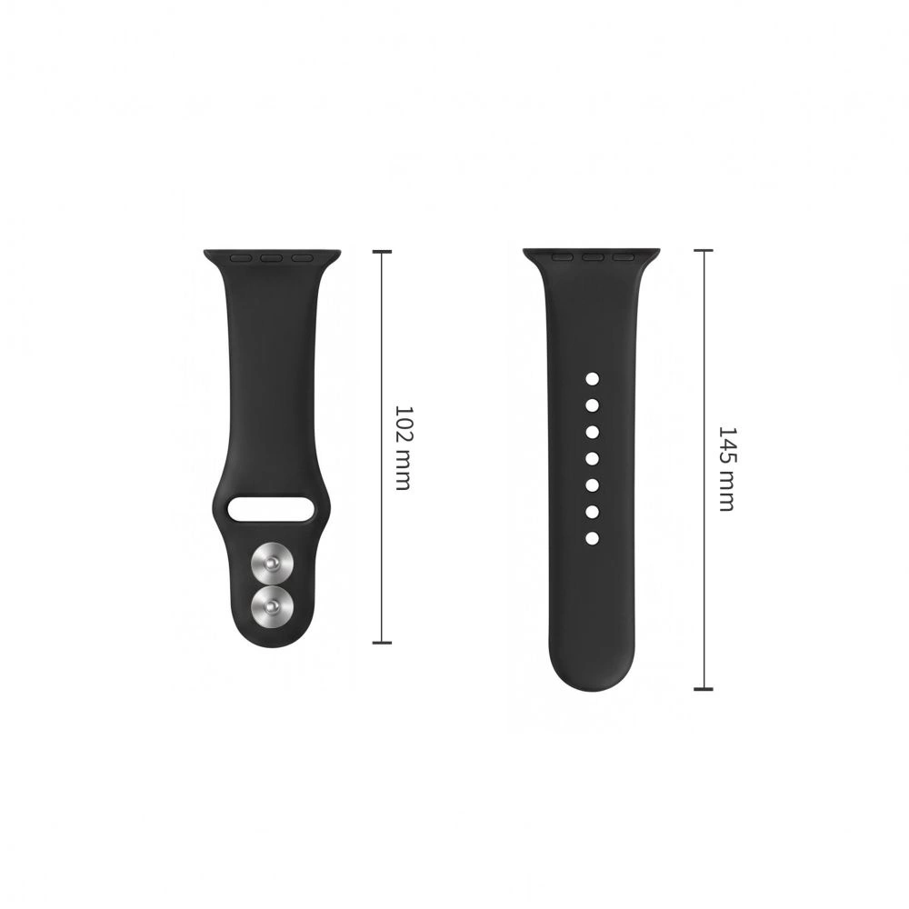 Tech-Protect silikonski remen za Apple Watch 49mm / 46mm / 45mm / 44mm Series, Crna