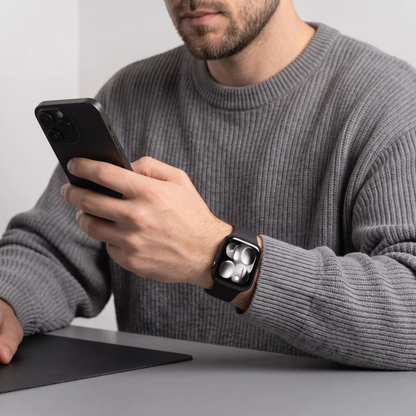 Tech-Protect silikonski remen za Apple Watch 49mm / 46mm / 45mm / 44mm Series, Crna
