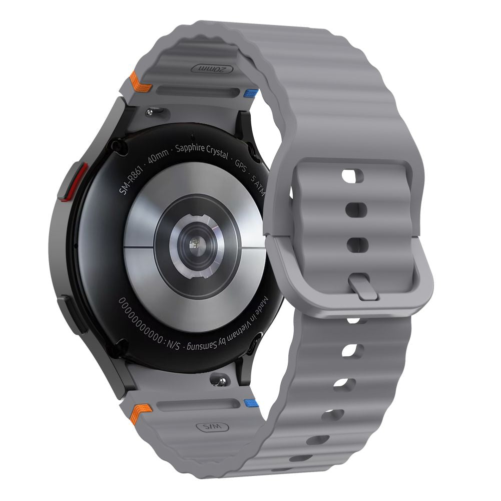 Remen Tech-Protect Silicone Sport za Samsung Galaxy Watch7 / Watch FE / Watch6 / Watch5 / Watch4 seriju, sivi