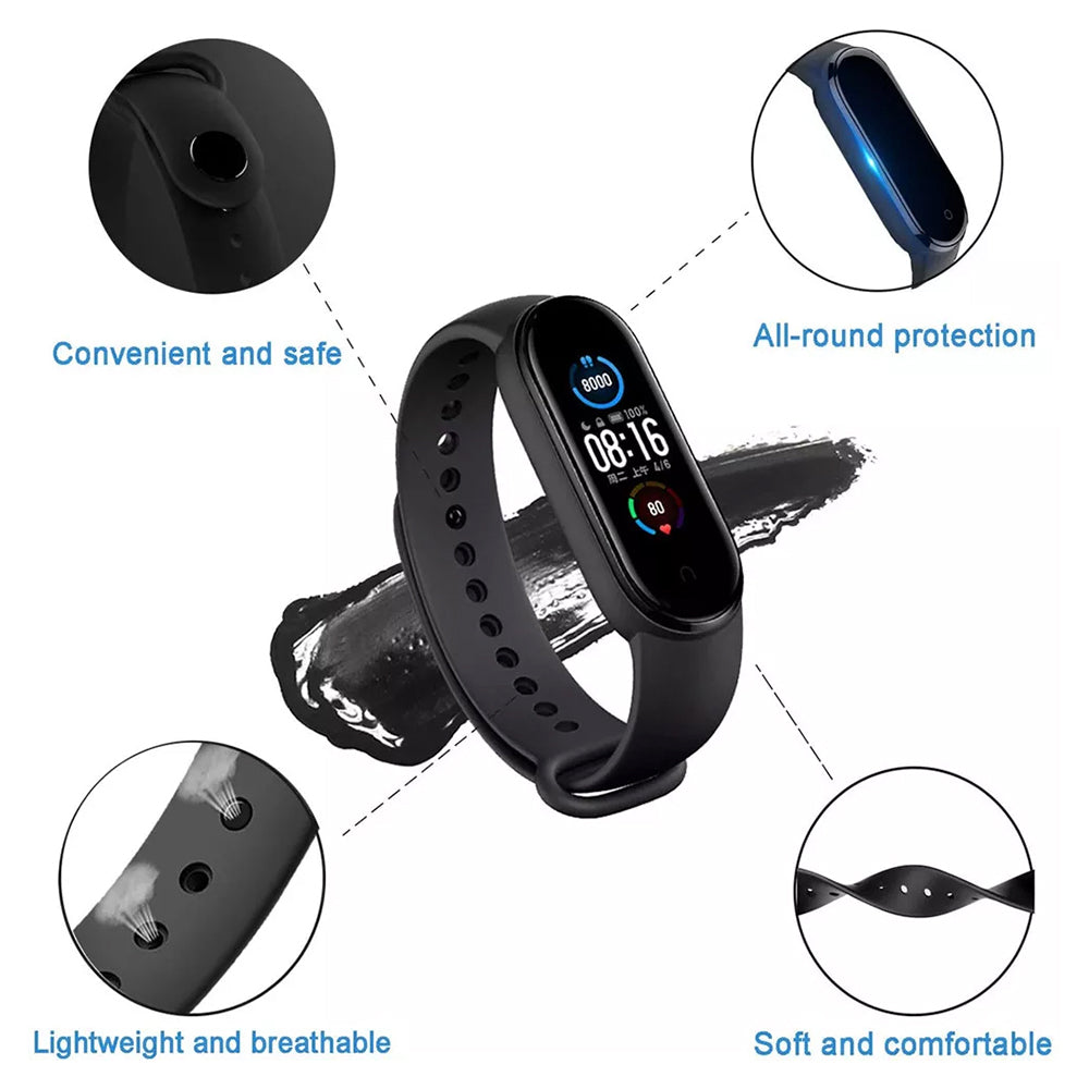 Techsuit W013 remen za Xiaomi Band / Amazfit Band Series, Crni